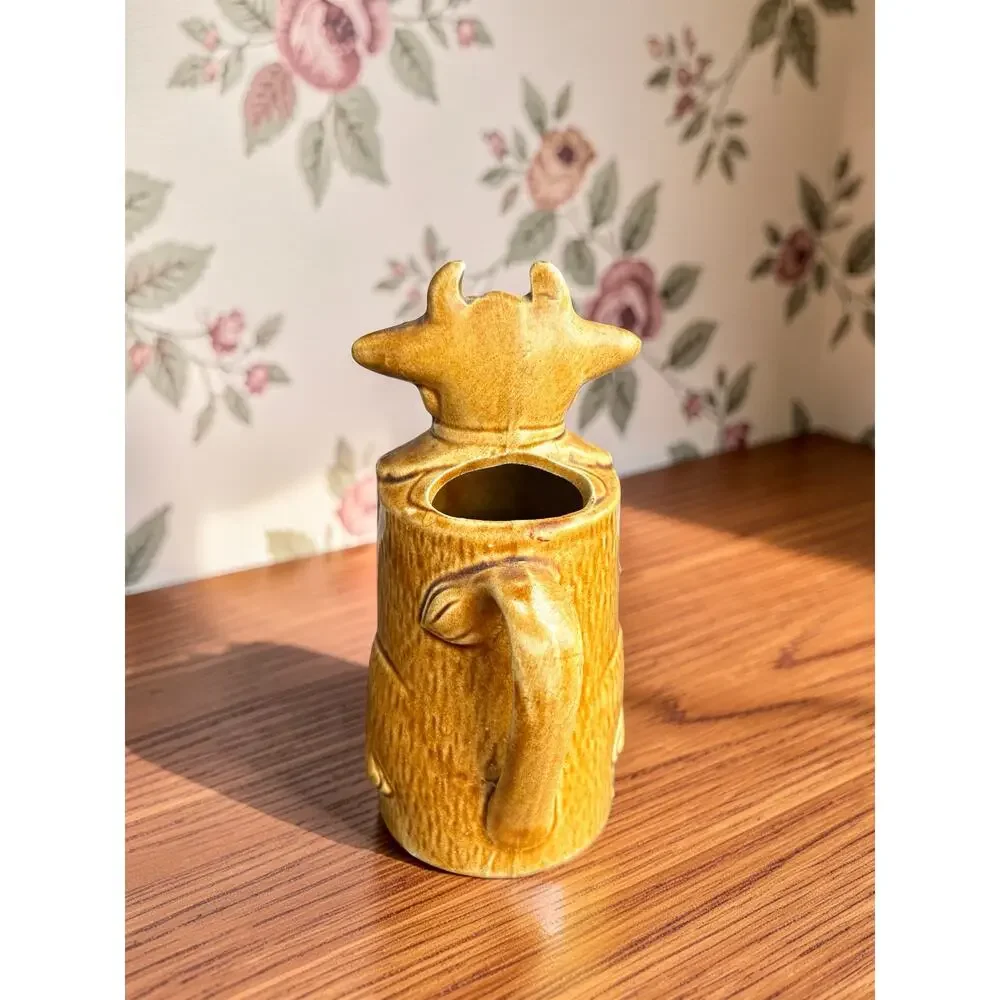 Vintage MCM Japan Ceramic Cow Creamer Texas Souvenir G.A. Los Angeles 6.5